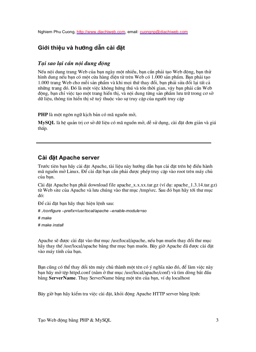 image for page Tạo Web Động Với PHP Và SQL