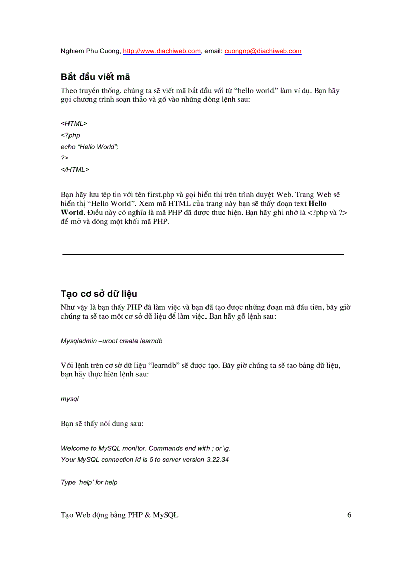 image for page Tạo Web Động Với PHP Và SQL