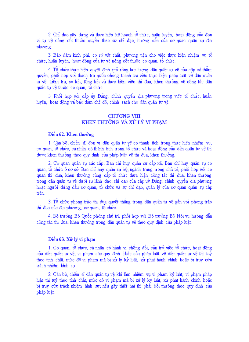 image for page Luật dân quân quân tự vệ năm 2009