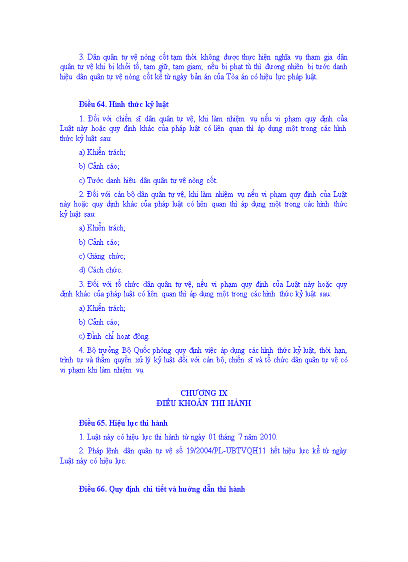 image for page Luật dân quân quân tự vệ năm 2009