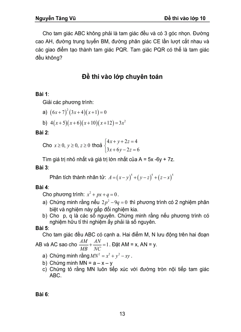 image for page ĐỀ TOÁN THI VÀO LỚP 10 của trừong chuyên lê Hồng Phong