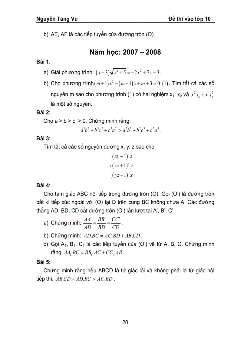 image for page ĐỀ TOÁN THI VÀO LỚP 10 của trừong chuyên lê Hồng Phong