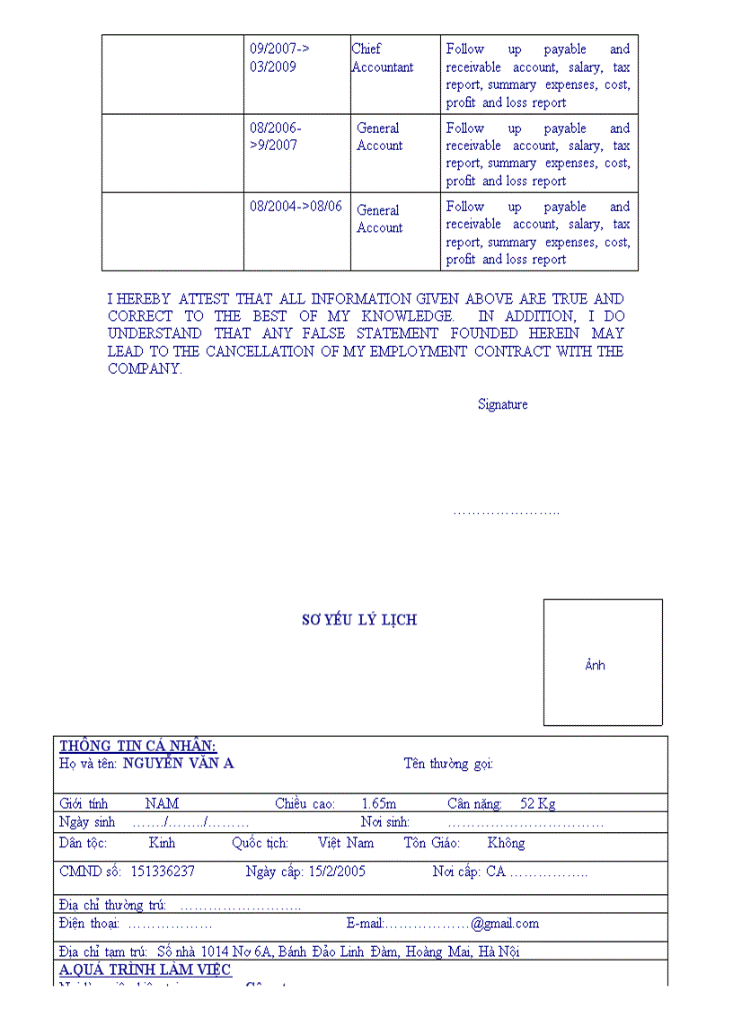 image for page Mẫu Thư xin việc Letter of Application và CV bằng Tiếng Anh và Tiếng Việt