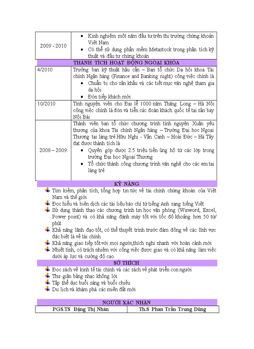 image for page Mẫu CV Curriculum Vitae bằng Tiếng Việt