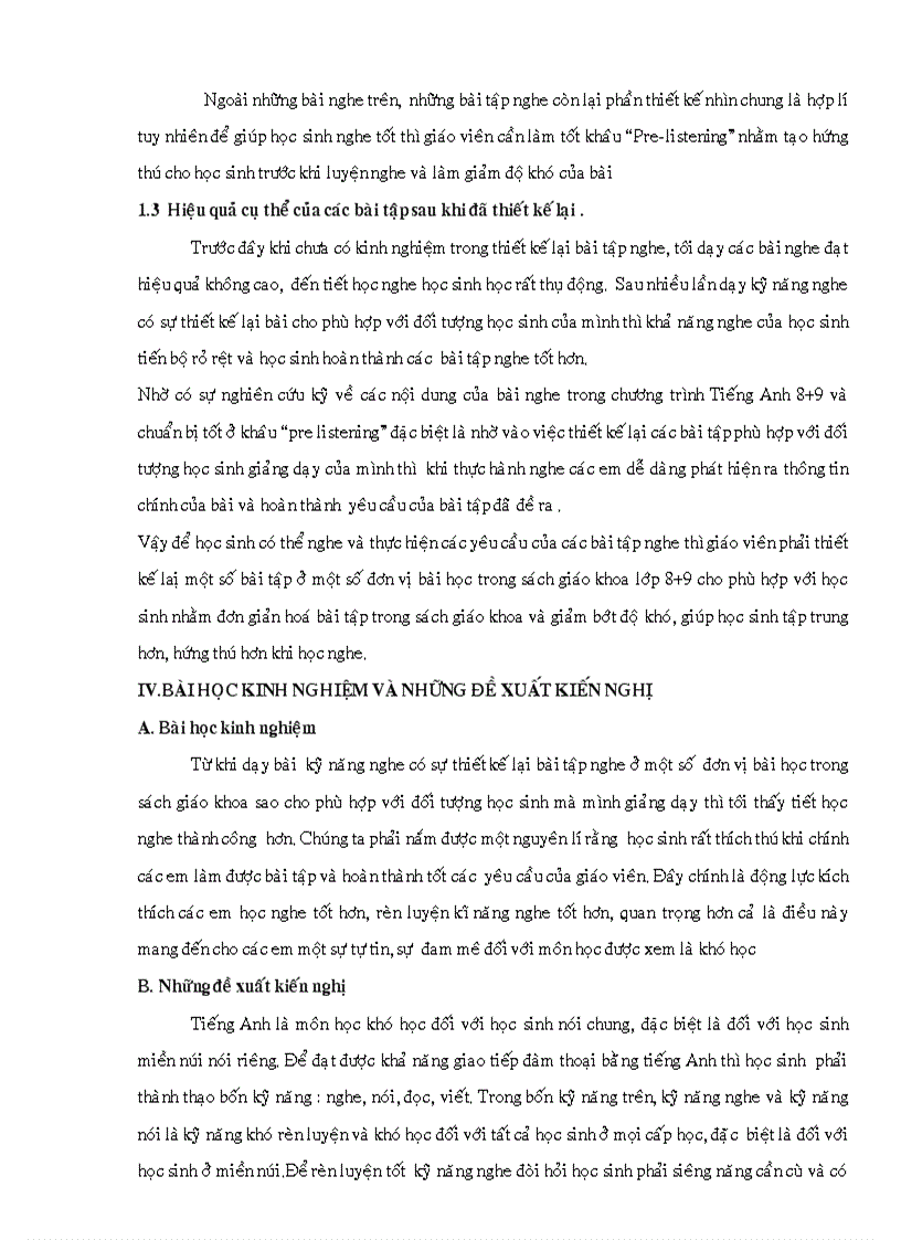 image for page Thiết kế lại bài tập nghe ở một số đơn vị bài học trong sách giáo khoa Tiếng Anh 8 9 để hợp với đối tượng học sinh mà mình giảng dạy