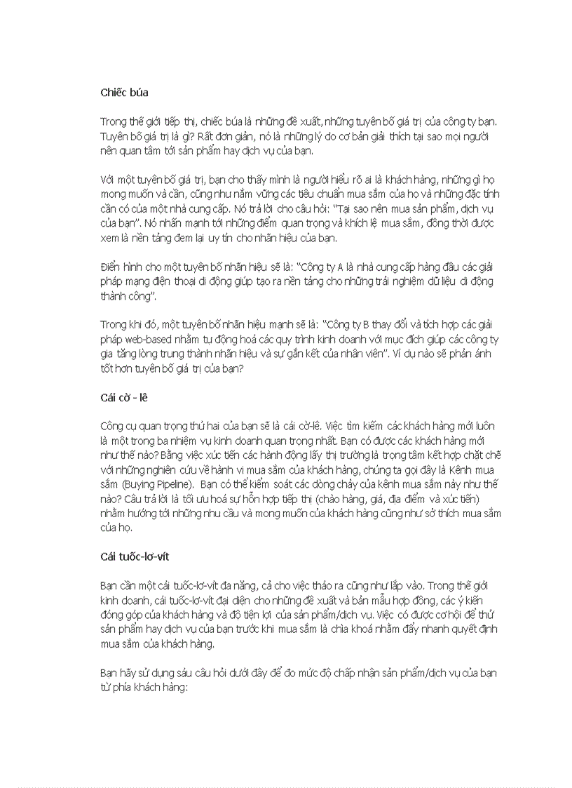 image for page Bộ đồ nghề tiếp thị trang bị cho CEO