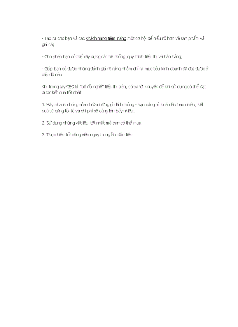 image for page Bộ đồ nghề tiếp thị trang bị cho CEO