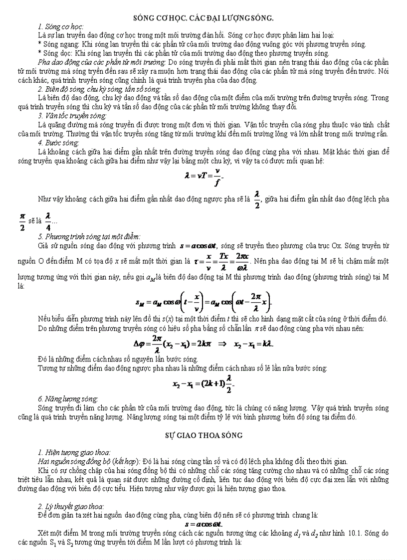 image for page Sóng cơ học Các đại lượng sóng