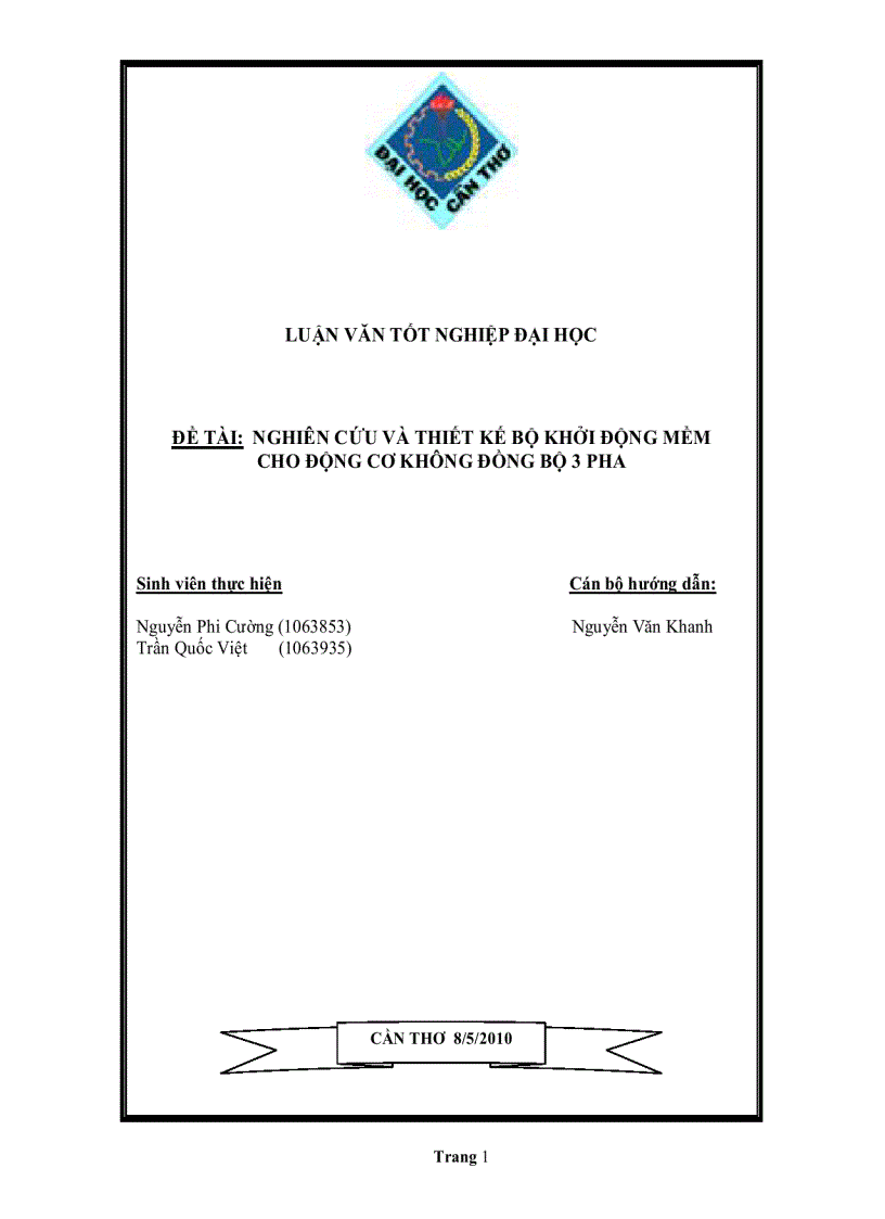 image for page Nghiên cứu và thiết kế bộ khởi động mềm cho động cơ không đồng bộ 3 pha 67 trang