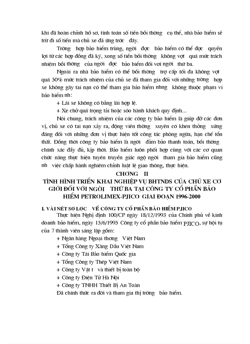 image for page Thực trạng triển khai nghiệp vụ BHTNDS của chủ xe cơ giới đối với người thứ ba tại công ty cổ phần bảo hiểm PJICO và Những giải pháp khắc phục