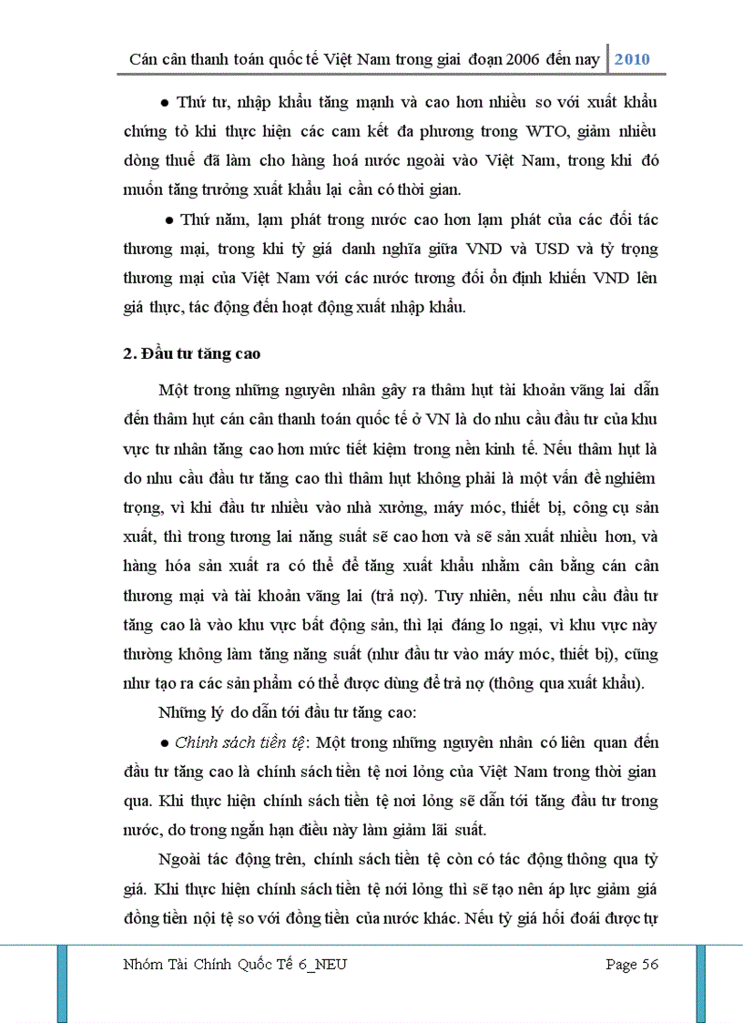 image for page Cán cân thanh toán quốc tế Việt Nam trong giai đoạn 2006 đến nay