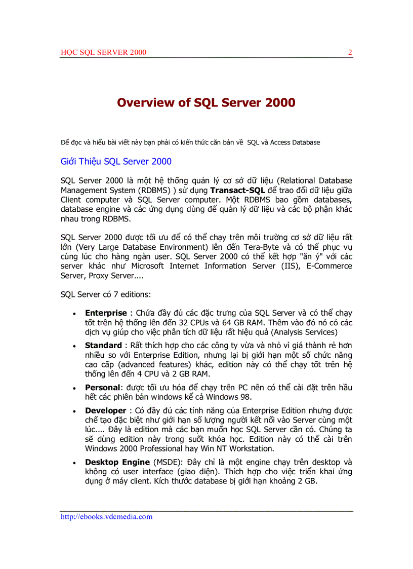 Học SQL 2000