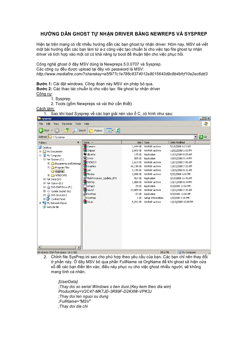 image for page Hướng dẫn ghost tự nhận driver bằng newreps và sysprep