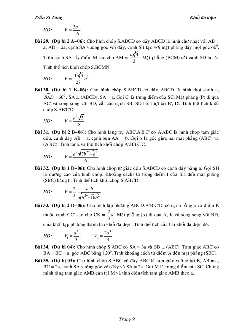 image for page Bài tập giải tích và hình học 12 dùng cho ôn luyện đại học 2011 2012 1
