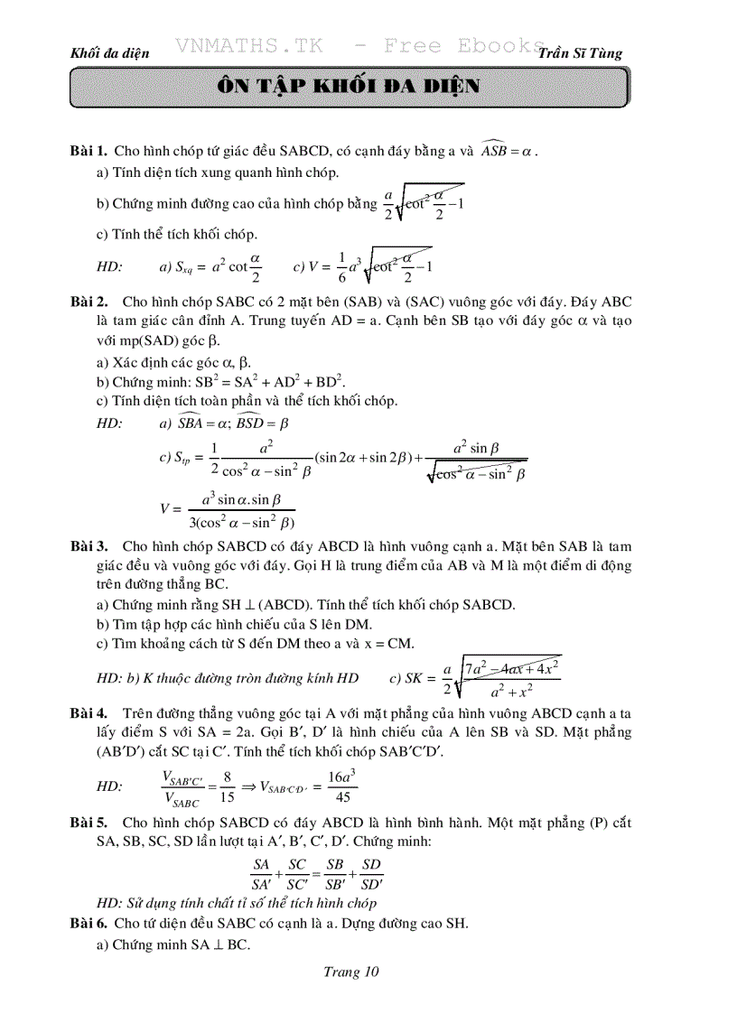 image for page Bài tập giải tích và hình học 12 dùng cho ôn luyện đại học 2011 2012 1