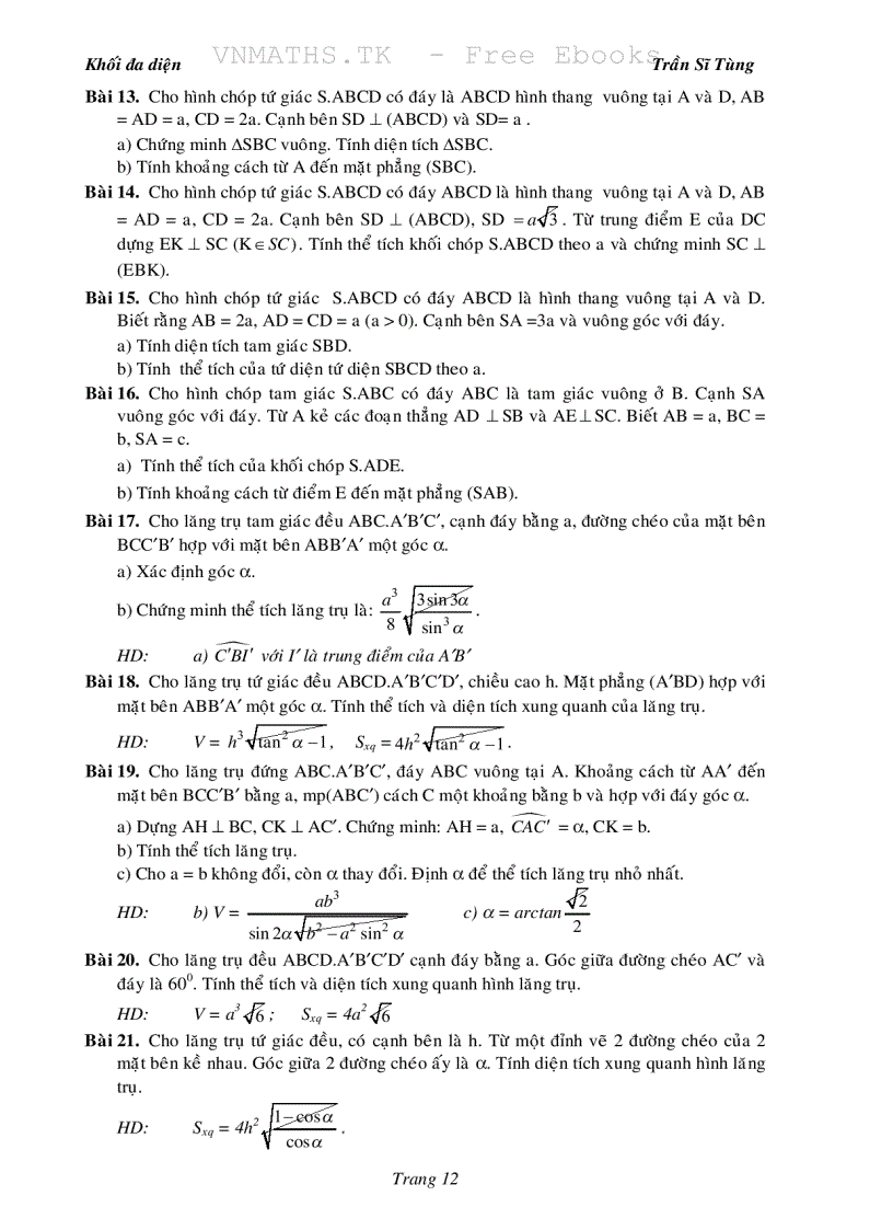 image for page Bài tập giải tích và hình học 12 dùng cho ôn luyện đại học 2011 2012 1