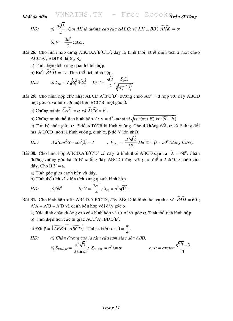 image for page Bài tập giải tích và hình học 12 dùng cho ôn luyện đại học 2011 2012 1
