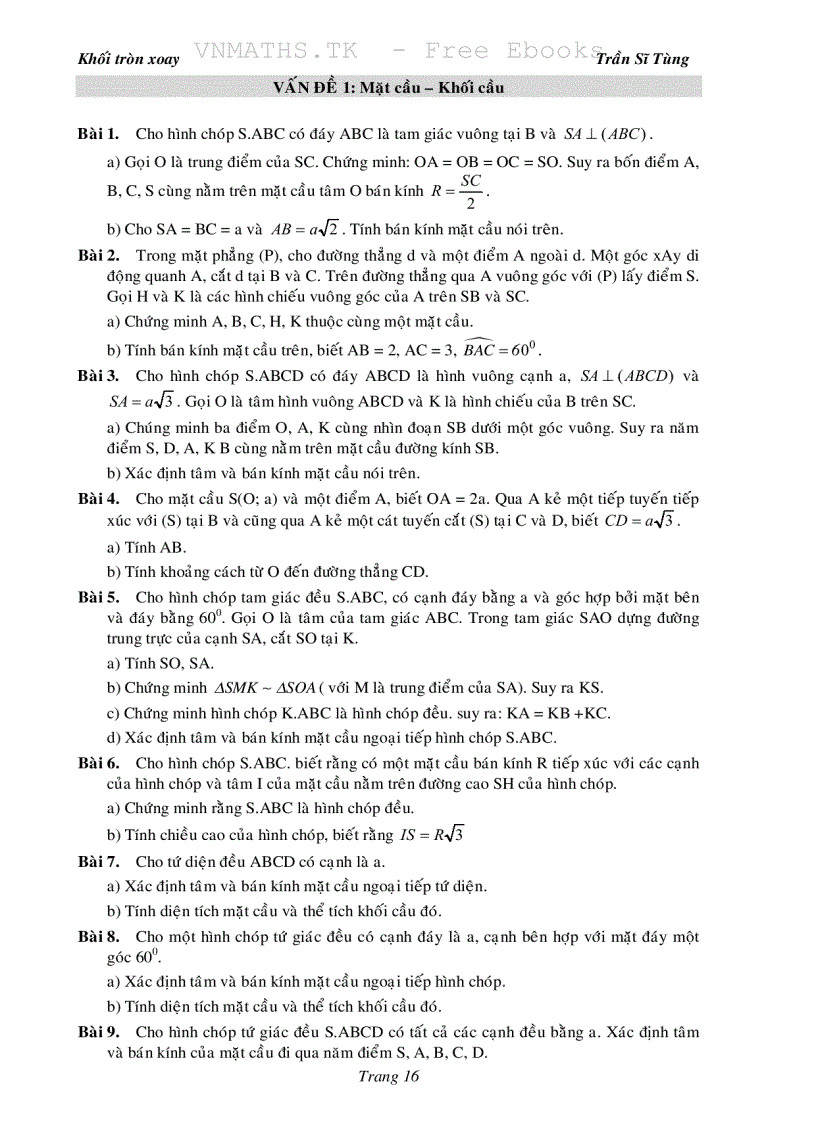 image for page Bài tập giải tích và hình học 12 dùng cho ôn luyện đại học 2011 2012 1