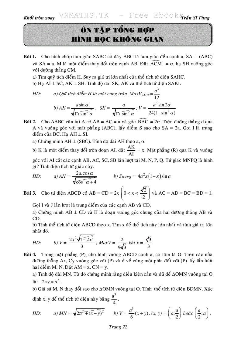 image for page Bài tập giải tích và hình học 12 dùng cho ôn luyện đại học 2011 2012 1