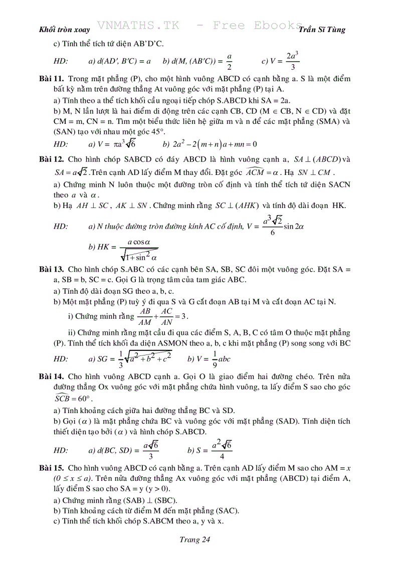 image for page Bài tập giải tích và hình học 12 dùng cho ôn luyện đại học 2011 2012 1