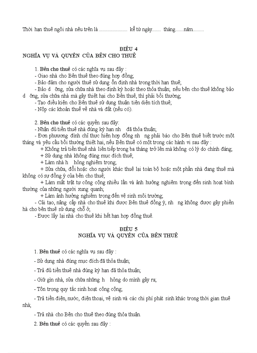 image for page Mẫu Hợp đồng thuê nhà ở