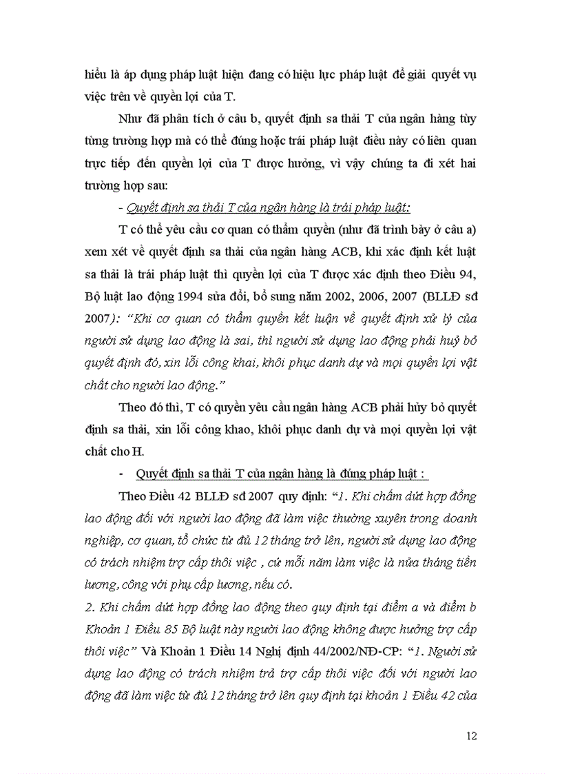 image for page Bài tập lớn học kỳ môn luật lao động đề số 7 mối quan hệ giữa thỏa ước lao động tập thể và tranh chấp lao động tập thế và giải quyết tình huống bài này mình được 9 điểm