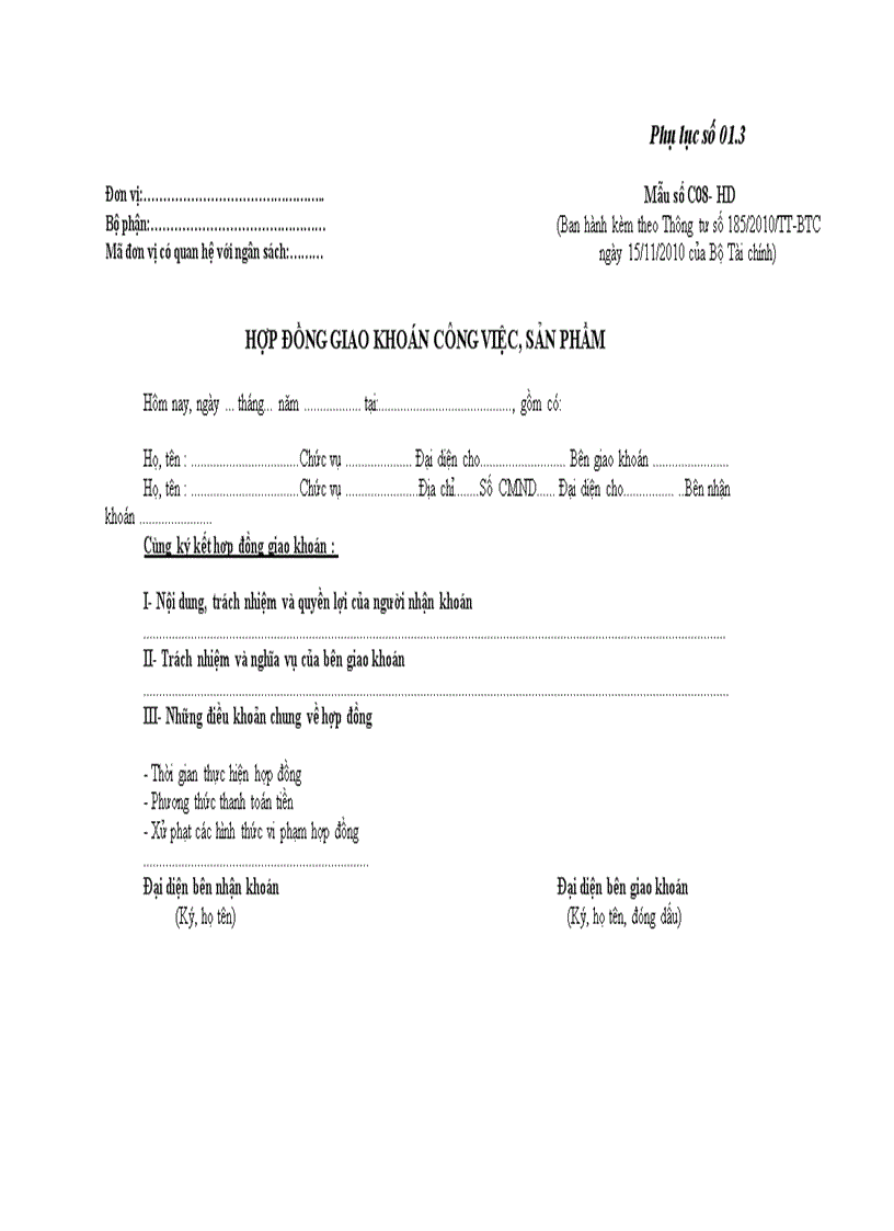 image for page Hướng dẫn lập Mẫu biểu ban hành kèm Thông tư 185 2010 TT BTC