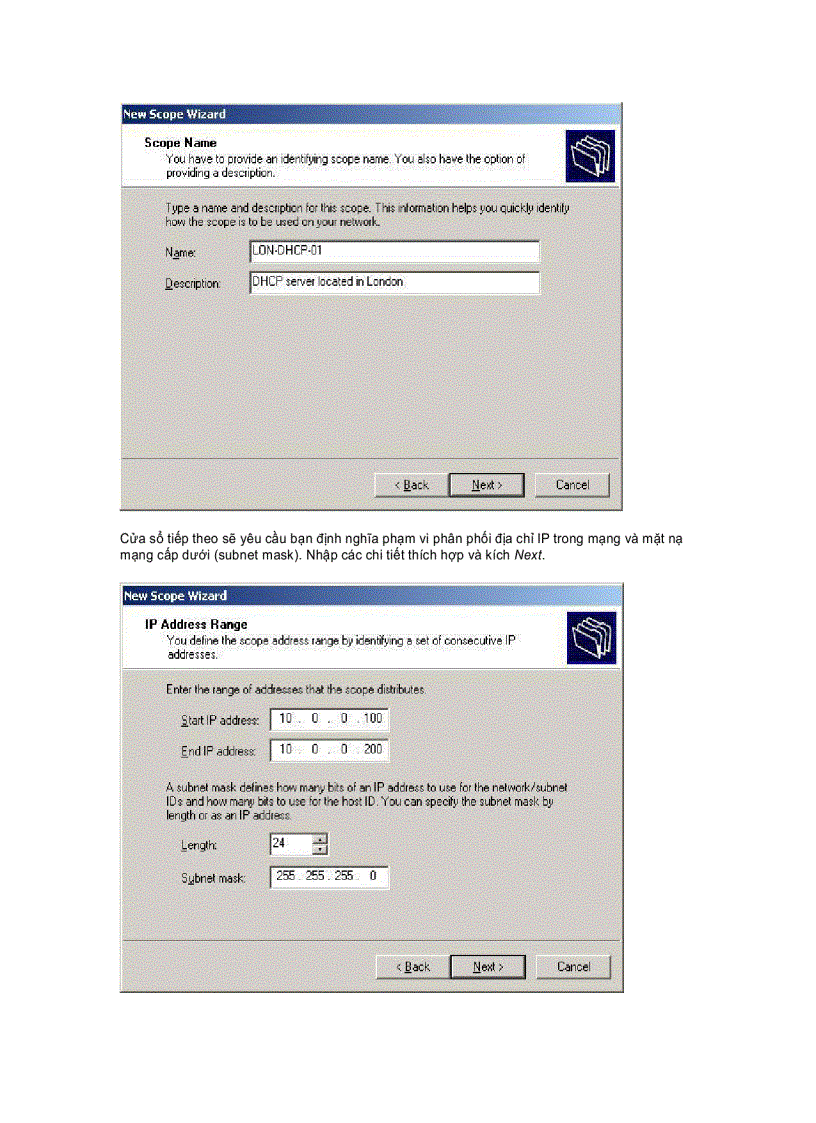 image for page Thiết lập server DHCP trong Windows 2003