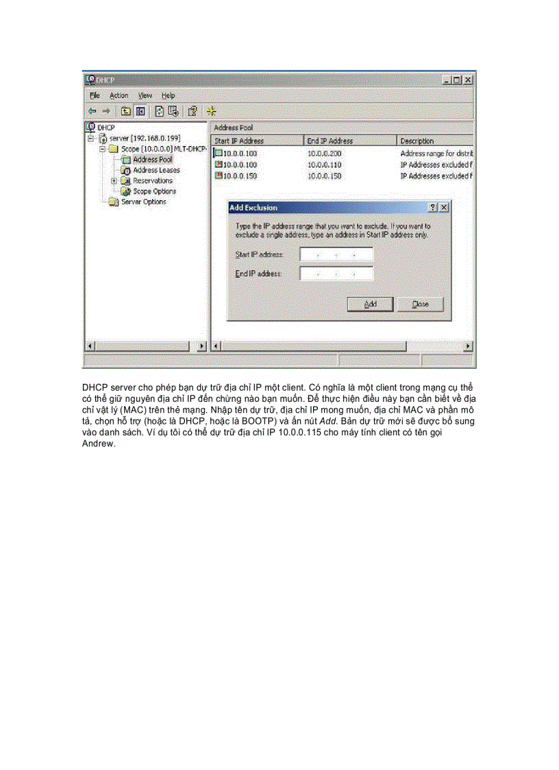image for page Thiết lập server DHCP trong Windows 2003