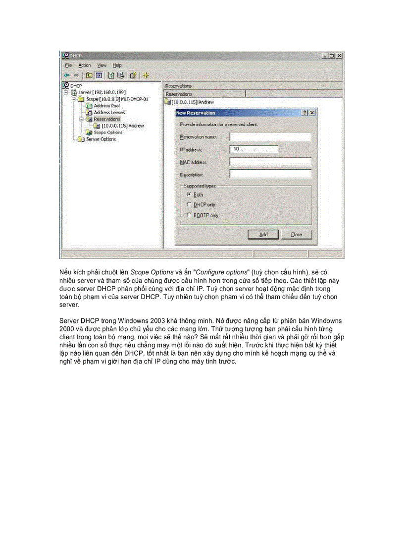 image for page Thiết lập server DHCP trong Windows 2003