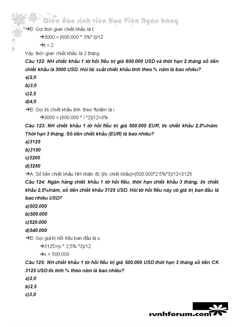 image for page Trắc nghiệm và lời giải thanh toán quốc tế