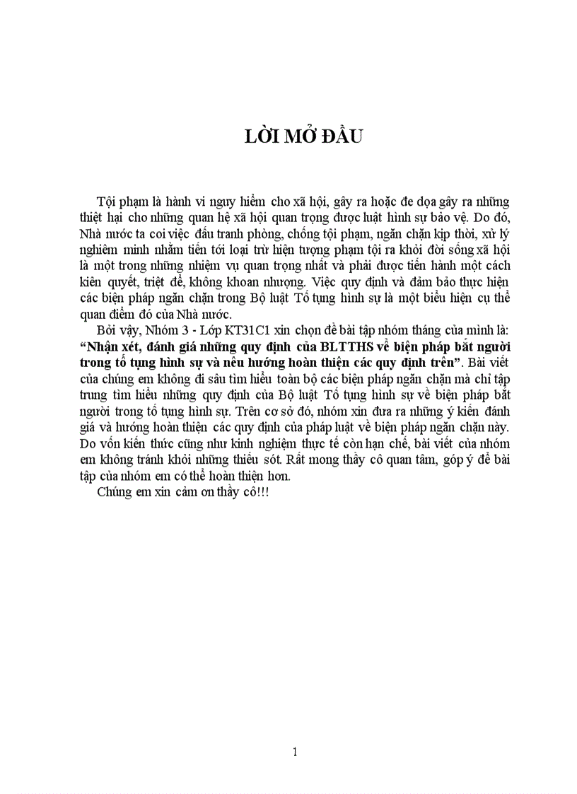 image for page Nhận xét đánh giá những quy định của BLTTHS về biện pháp bắt người trong tố tụng hình sự và nêu hướng hoàn thiện các quy định trên