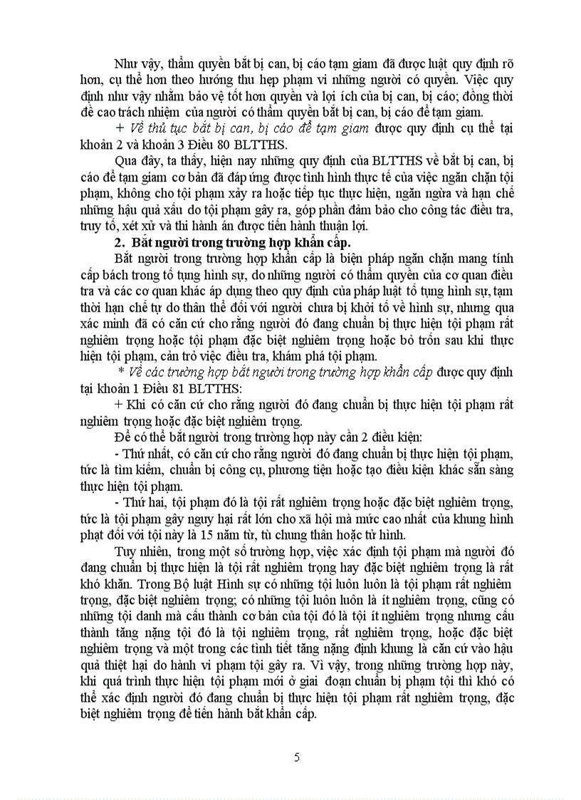 image for page Nhận xét đánh giá những quy định của BLTTHS về biện pháp bắt người trong tố tụng hình sự và nêu hướng hoàn thiện các quy định trên