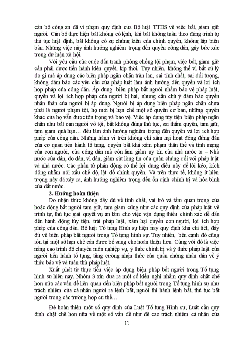 image for page Nhận xét đánh giá những quy định của BLTTHS về biện pháp bắt người trong tố tụng hình sự và nêu hướng hoàn thiện các quy định trên