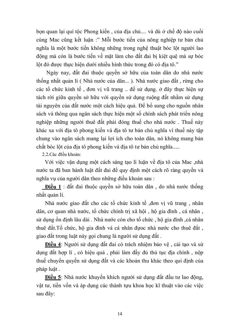 image for page Lý luận về địa tô của CácMac và sự vận dụng vào chính sách đất đai ở Việt Nam hiện nay