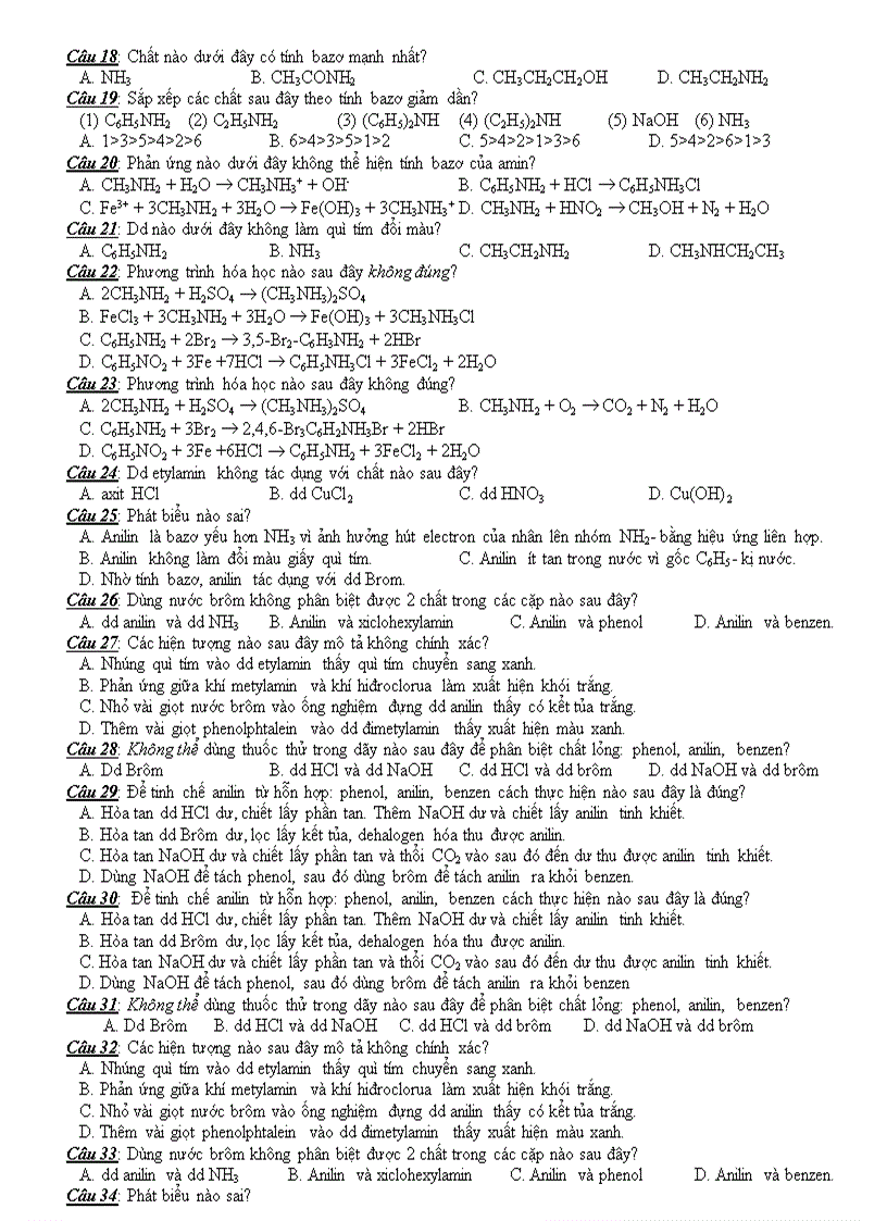 image for page Bài tập amin amino axit protein