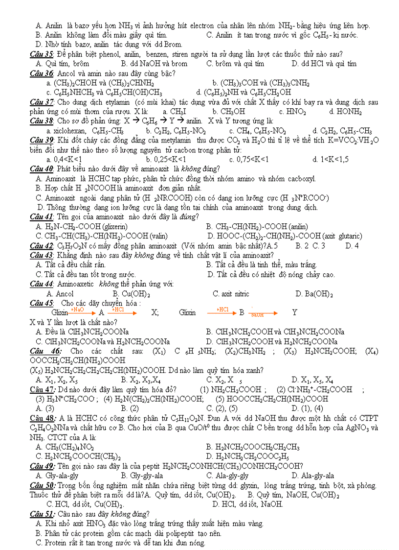 image for page Bài tập amin amino axit protein