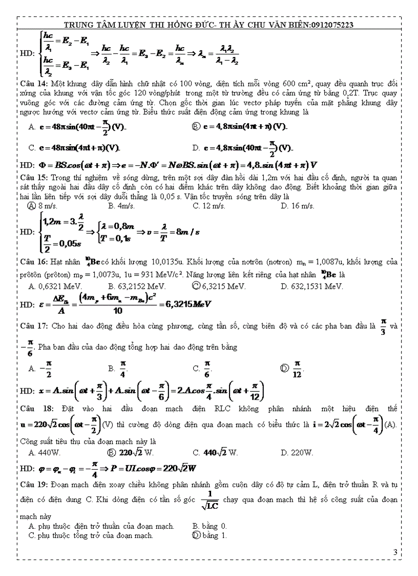 image for page Môn thi Vật lý đề thi tuyển sinh đại học khối a năm 2008