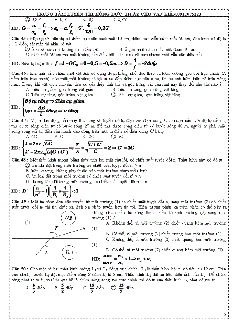 image for page Môn thi Vật lý đề thi tuyển sinh đại học khối a năm 2008