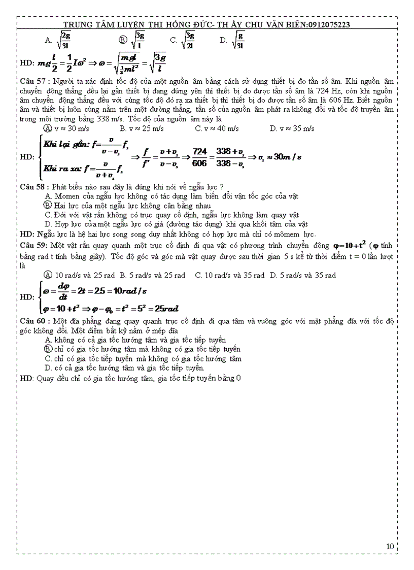 image for page Môn thi Vật lý đề thi tuyển sinh đại học khối a năm 2008