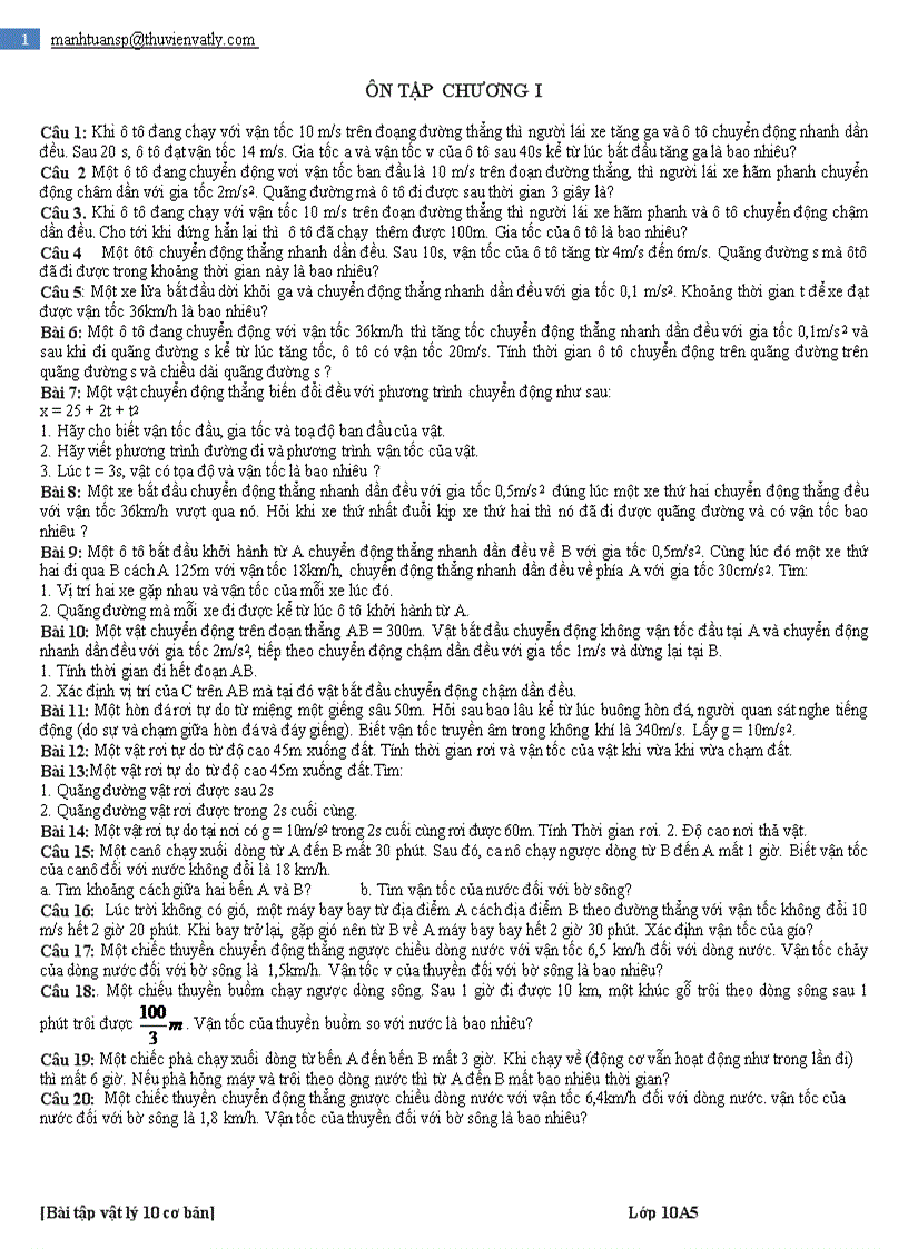 image for page Bài tập ôn tập chương i vật lí lớp 10