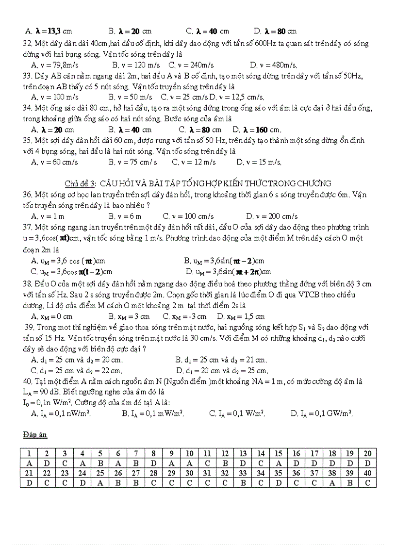 image for page Bài tập chương Sóng cơ học âm học vật lí lớp 12