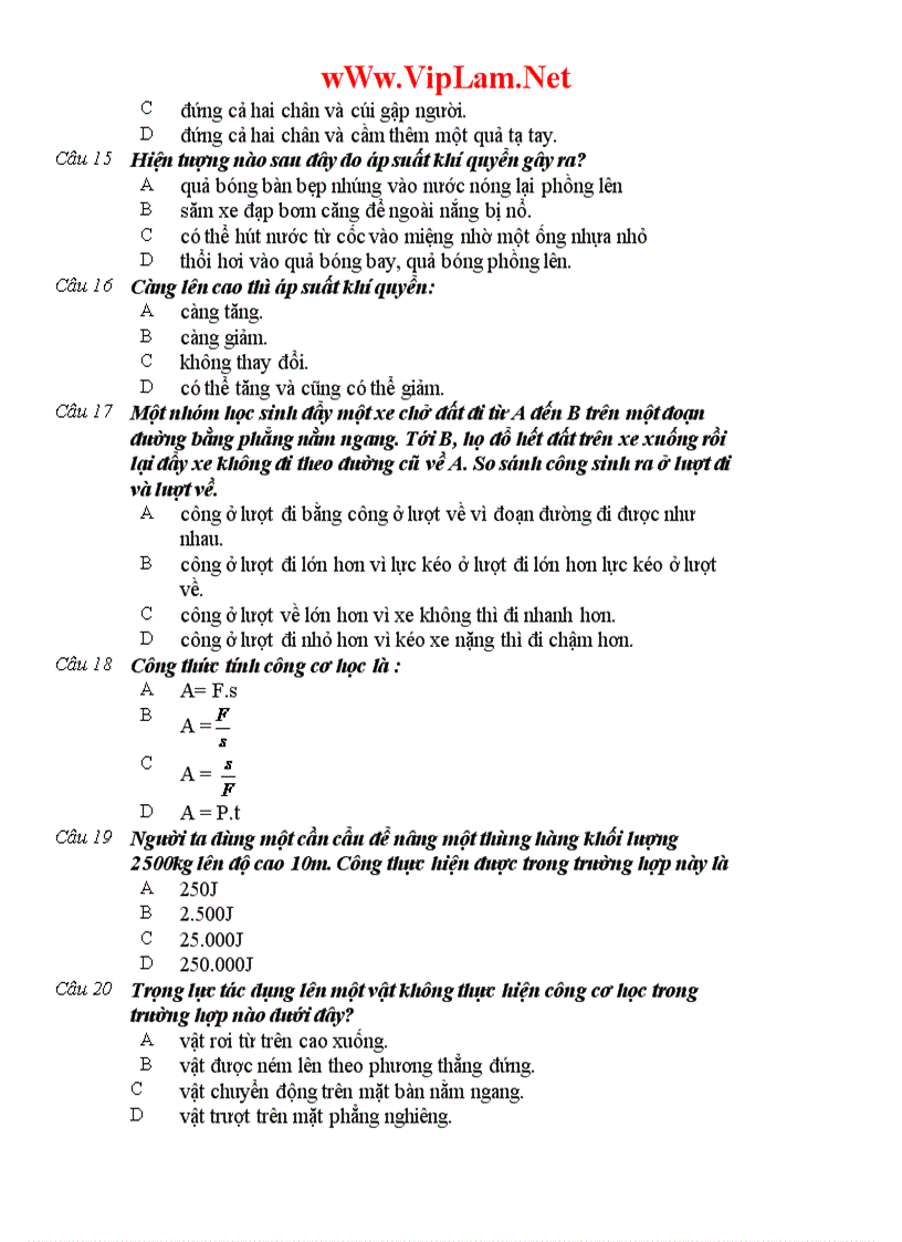 image for page Bộ đề kiểm tra học kỳ 1 Môn Vật lý Lớp 8