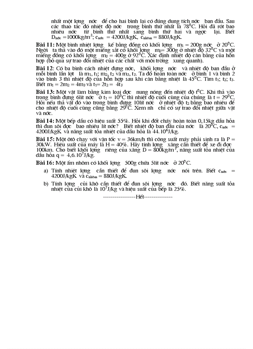 image for page Một số bài tập nhiệt học