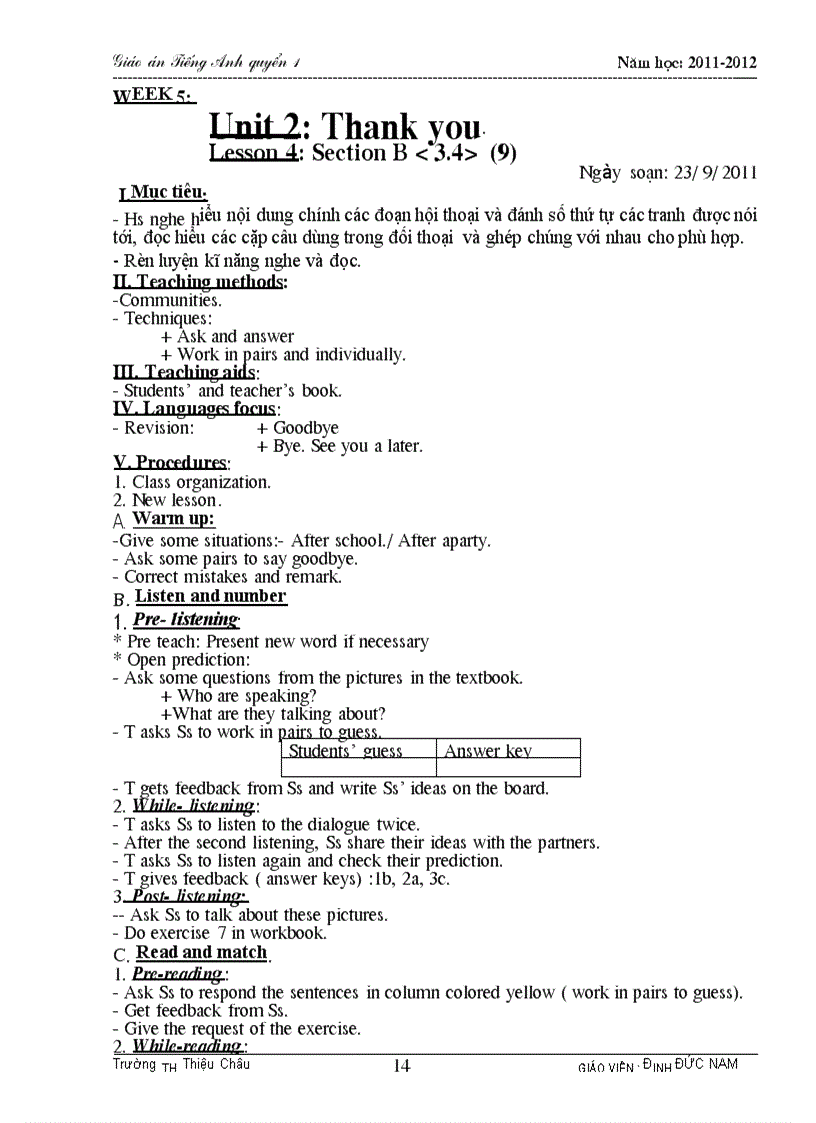 image for page Giáo án tiếng anh lớp 12