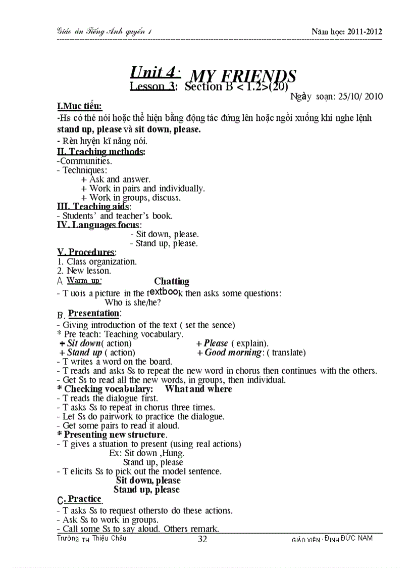 image for page Giáo án tiếng anh lớp 12