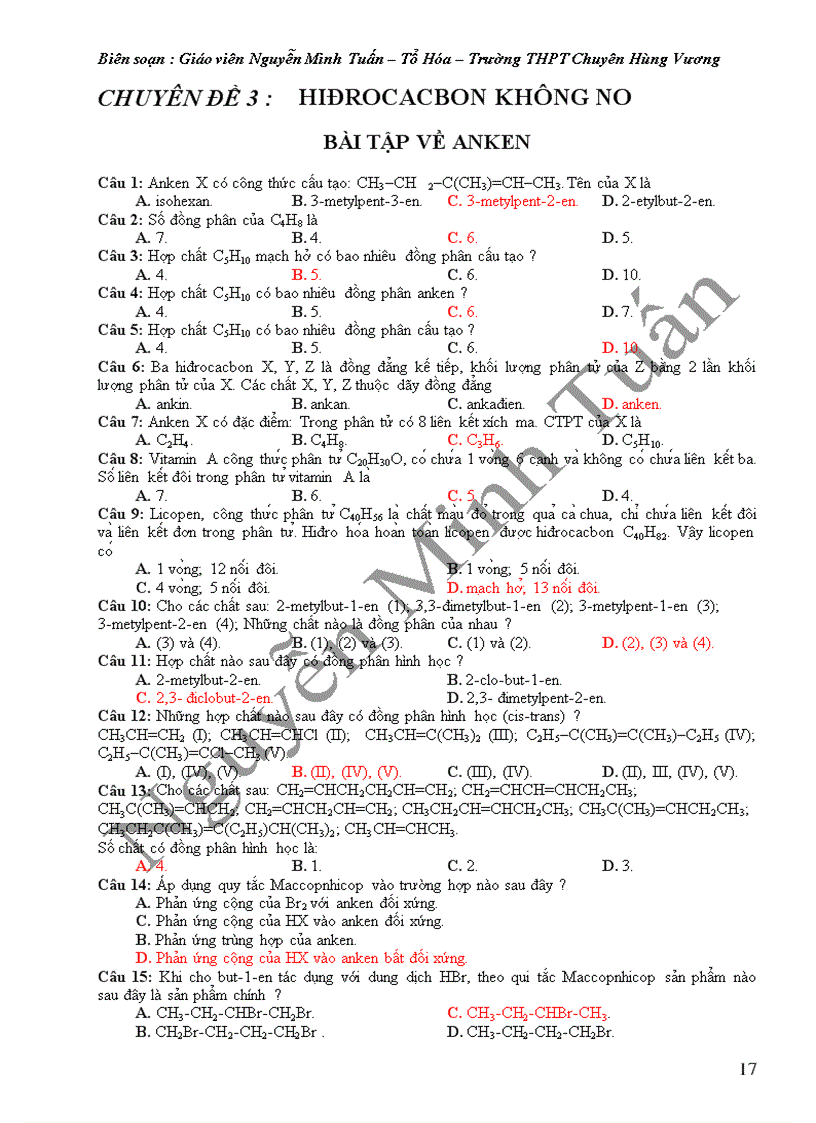 image for page Bài tập trắc nghiệm hoá hữu cơ 11