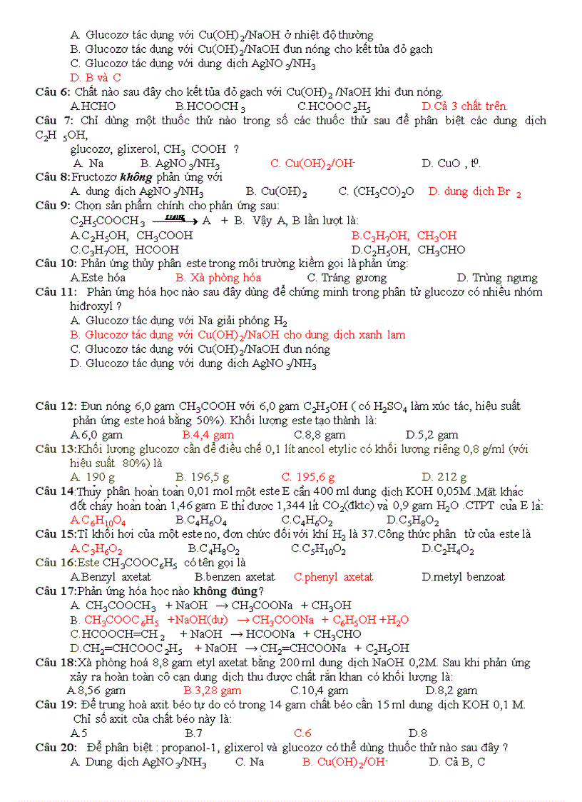 image for page BÀI KIỂM TRA SỐ 1 Môn hóa 12 nâng cao