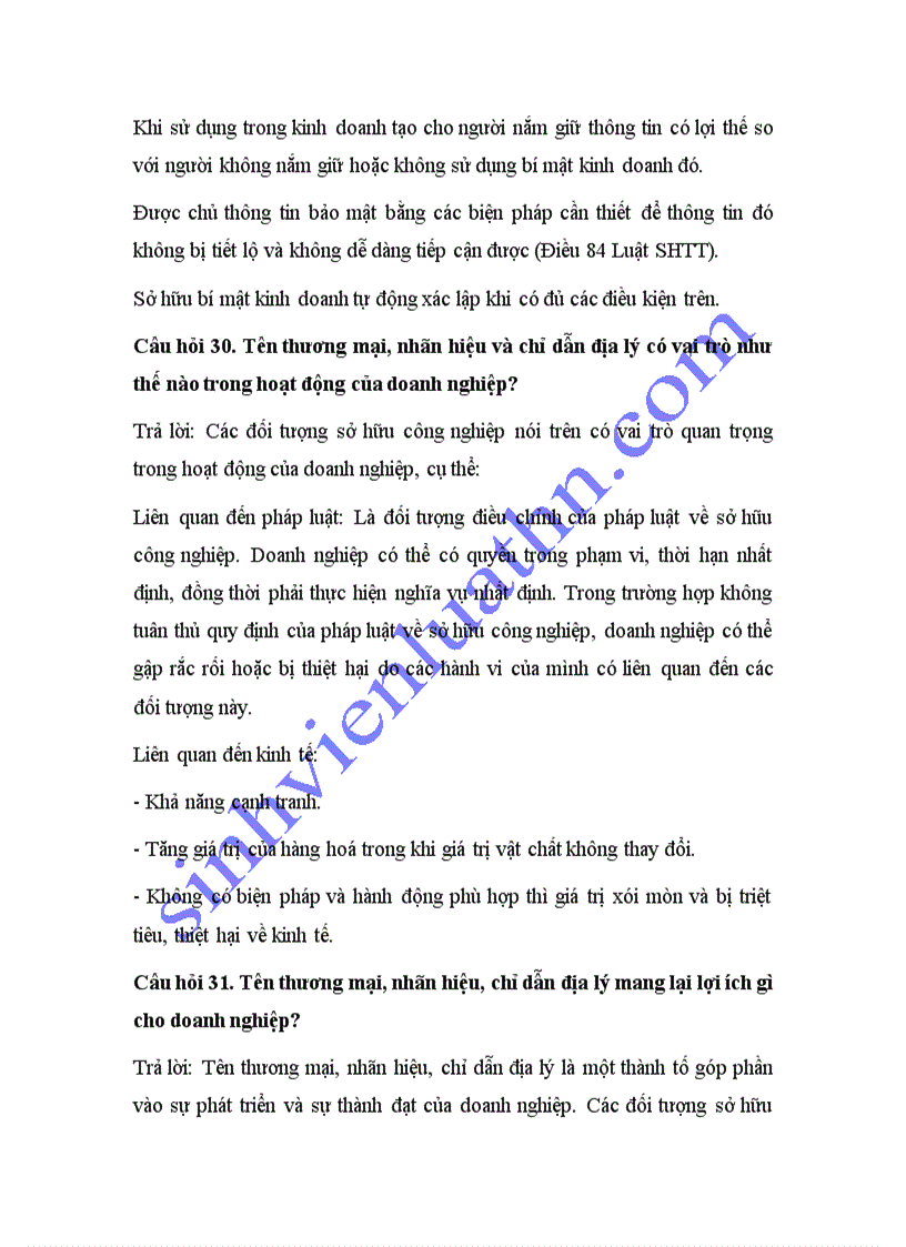 image for page Ôn tập môn sở hữu trí tuệ