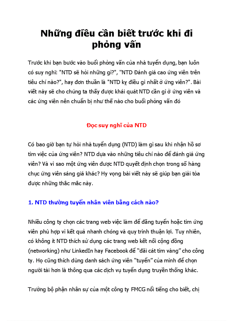 image for page Những điều cần biết trước khi đi phỏng vấn
